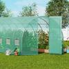 Walk-in Tunnel Greenhouse 27.38x9.5x7.38ft Galvanized Frame PE Cover Green