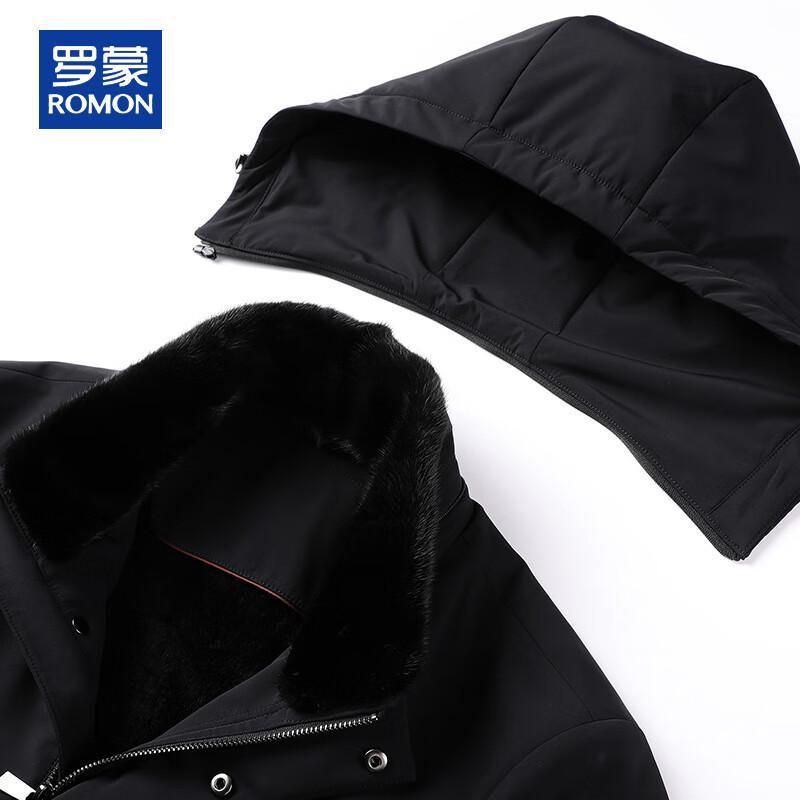 ROMON Men's Detachable Hood Goose Down Winter Jacket