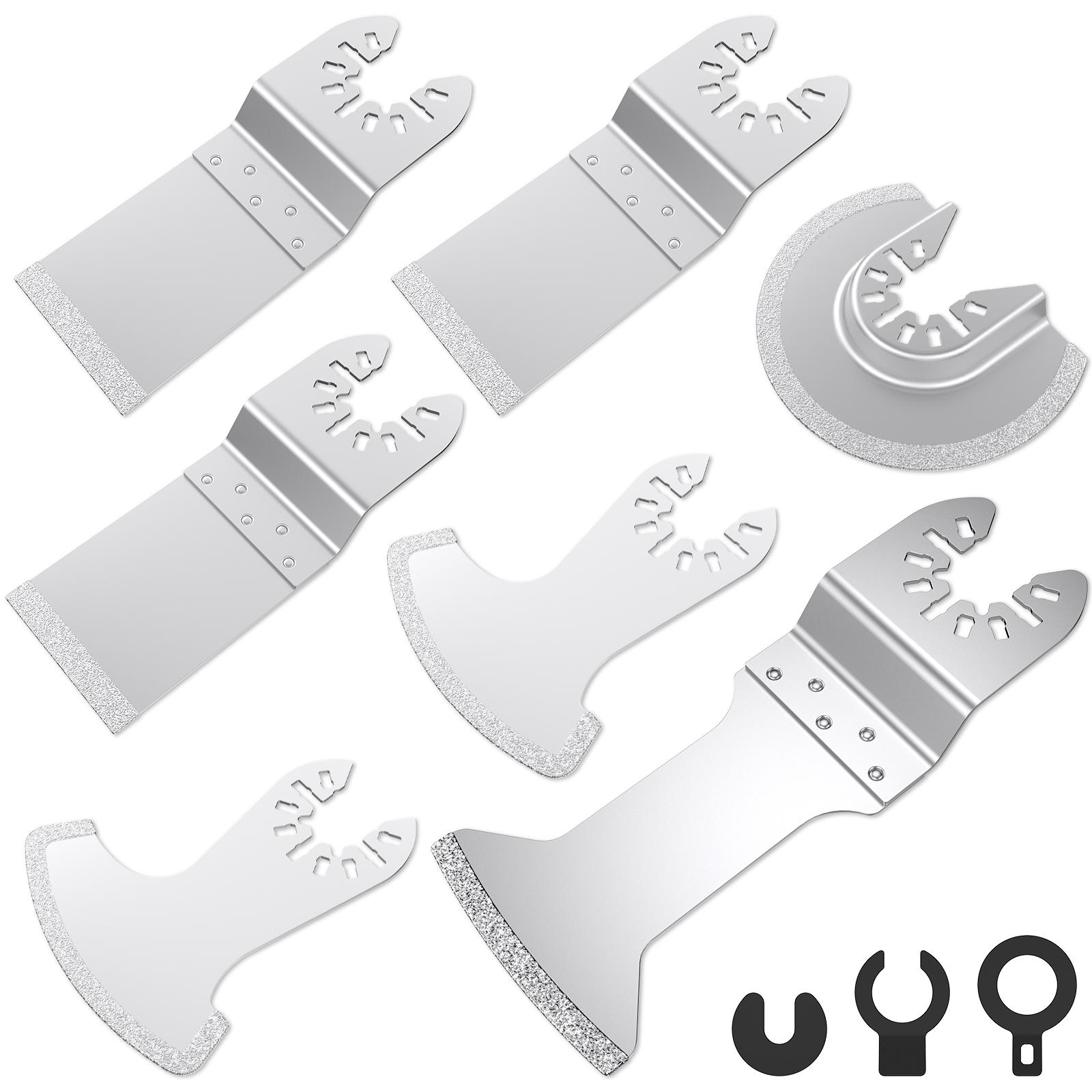 

7/14PCS Diamond Oscillating Saw Blades Multi Tool Saw Blades for Rough Sanding Fillers Tile Ceramics Precise Cutting Tools