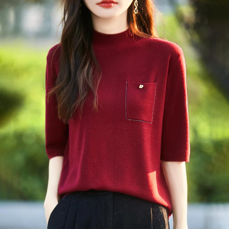 

Женский кашемировый жилет Qinghe кашемир 50% шерсть 50% шелк Женский осенне-зимний кашемировый жилет мягкий и теплый XL красный