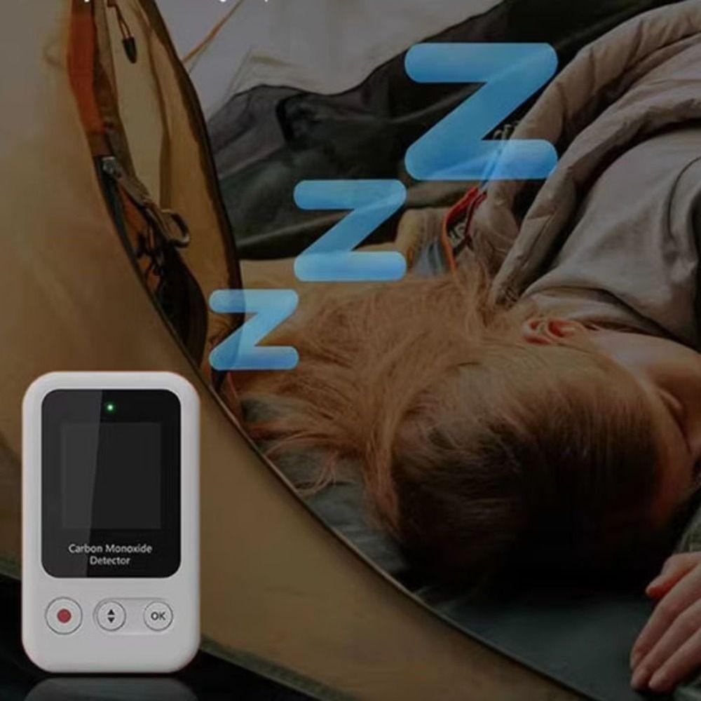 High Definition Carbon Monoxide Detector Rechargeable Air Quality Monitor CO Detector Alarm Home