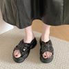 Fashion 8CM Bling Woman Platform Sandals Ladies Elegant Beach Women's Shoes Flats Summer Sandals Women Designer Shoes Girls Slippers