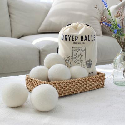 Lot de 1, 3 ou 6 boules de séchage en laine, 5 cm, réutilisables, adoucissantes, pour le linge, accessoires pour machine à laver