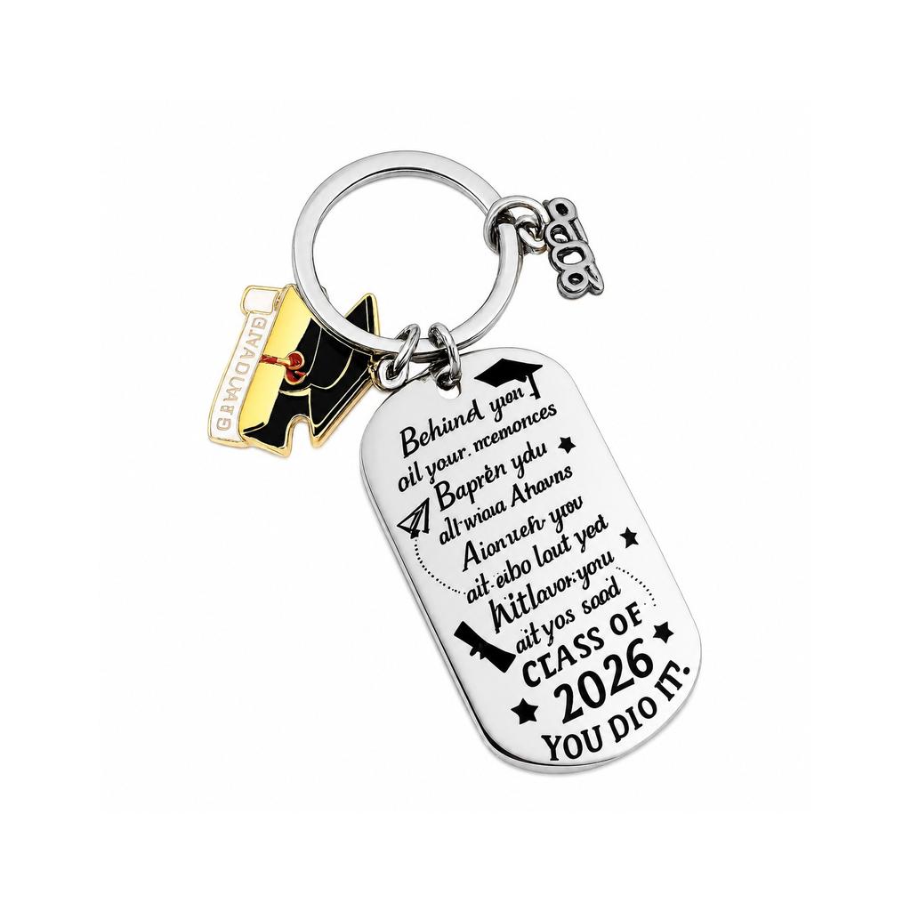 Graduation Keychain with Graduation Cap Charm Diploma Pendant and 2024 Year Number for Students Teachers Friends