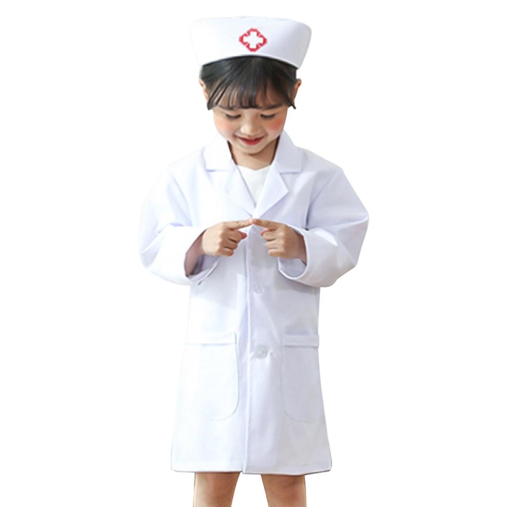 Cotton Childrens Lab Coat With Functional Pockets Science Role Play Costume Adjustable Design Multiple Color Option