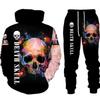 Hot Sale, Stylish 3D Skull Print Punk Sportswear, Pants Hoodie Couple Suit Street Trend