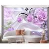 3d Floral Purple Rose Wall Murals Modern Simple Romantic Wallpaper Living Room Bedroom Home Decor