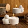 1pcs  Silicone Candle Holder Mold - Cute Rabbit-Shaped Dual-Compartment Design for Candles, Cement Casting - for Home Desk Decor
