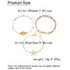 3Pcs Beach Beaded Anklet Set for Women Summer Gold Color Starfish Shell Charms Anklet Vacation Bohemian Zircon Gifts