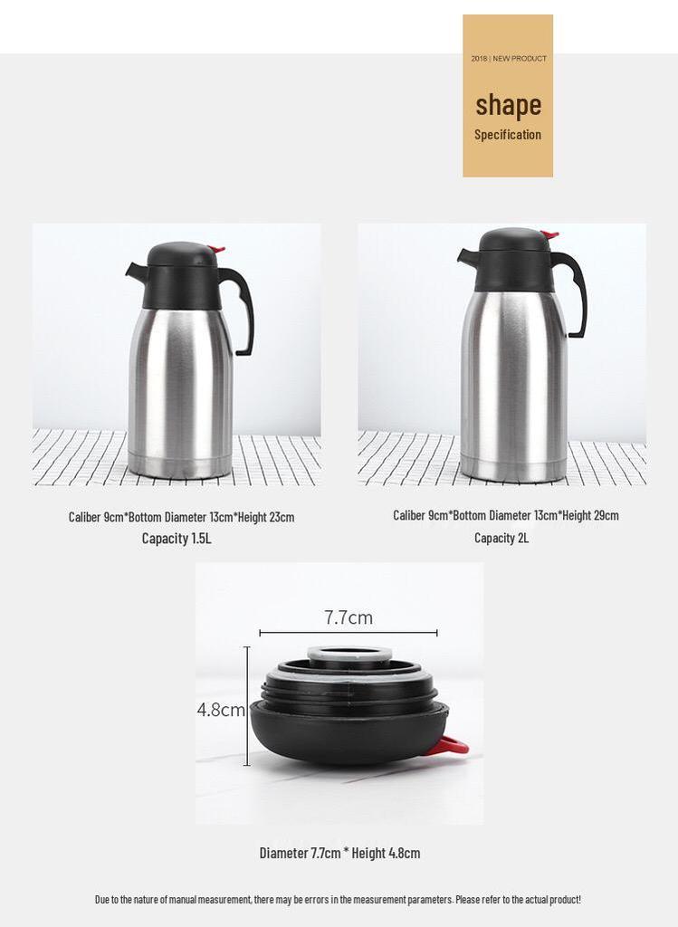 European Stainless Steel Insulated Kettle - Large Capacity Thermos for Hot Water and Tea