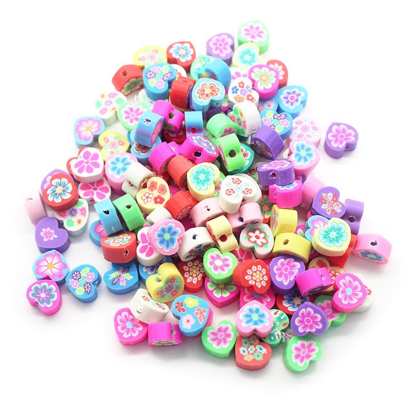 Soft Pottery Pieces Beaded Diy Mobile Phone Chain Accessories Loose Beads Smiley Face Letters Animal Fruit Mixed Soft Pottery