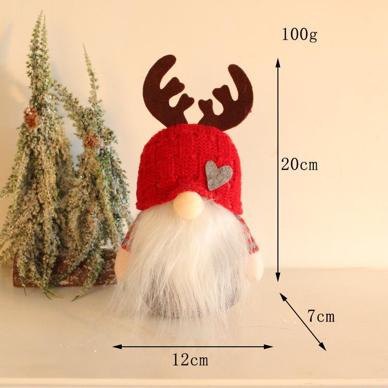 Christmas doll wholesale Hong Kong Love knitted hat antlers doll Rudolph faceless doll desktop decoration ornaments