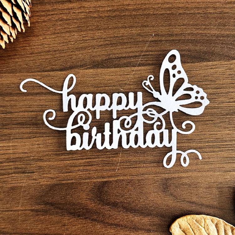 Happy Birthday Cutting Dies Scrapbooking Stencils Carbon Steel Die Cut Templates for Card Making Photo Album Decoration