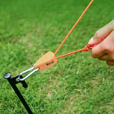 Poulie de câble avec mousqueton, tente de camping portable, boucle de corde coupe-vent, clips de corde réglables robustes pour suspendre le levage, le camping, la randonnée