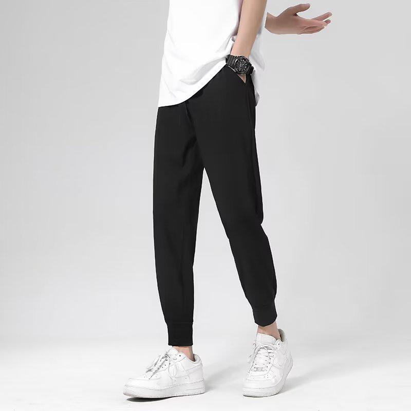 

Мужские облегающие брюки-шаровары в корейском стиле — модные, универсальные, легкие, длина девять точек, подходят для весны и лета. 5XL чёрный