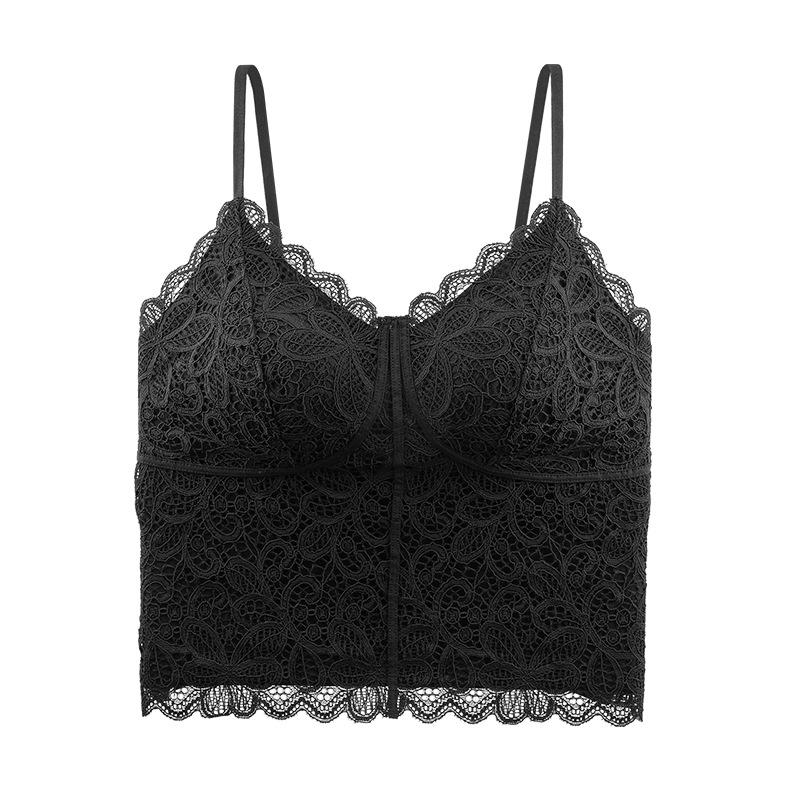 Lightweight Lace Camisole with Padded Cups - Sexy Base Layer, No Bra Needed Large