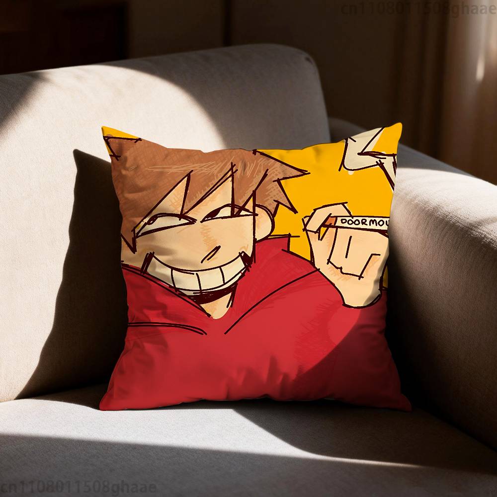 Anime Eddsworld Tord Pillow Case Sofa Living Room Bedroom Headboard Backrest Cushion Square Cushion Nap Time