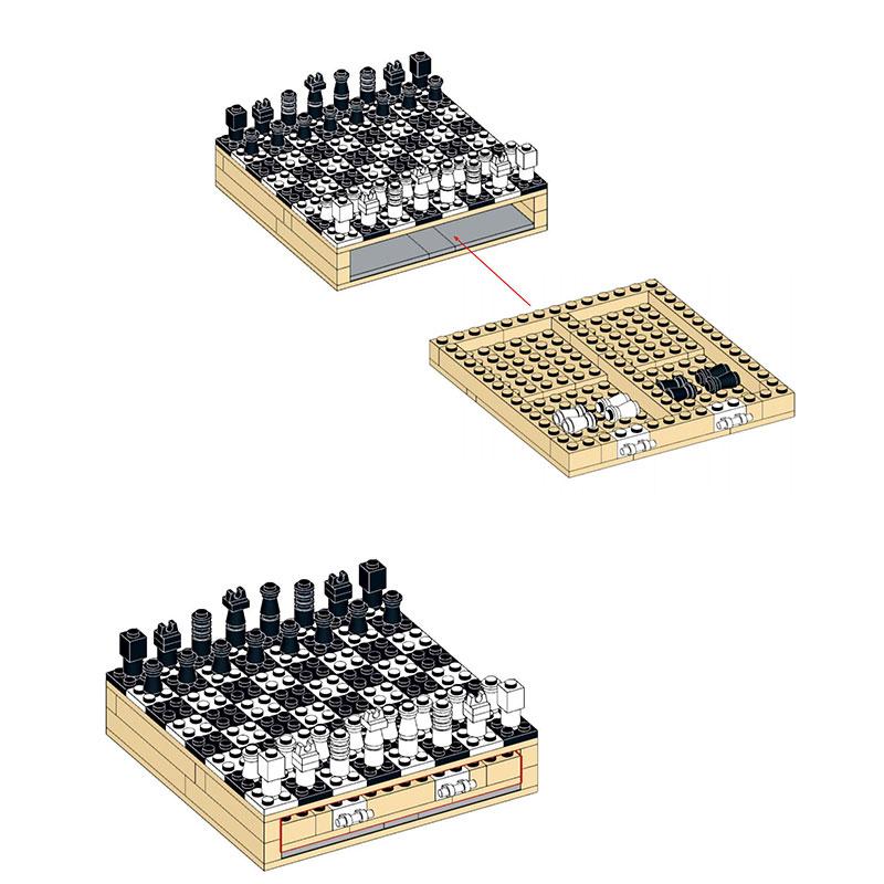 Chess Set Blocks Toys Adults International Chess Game Travel Folding Chess Board Set Children Mini Bricks Kids Educational Gifts