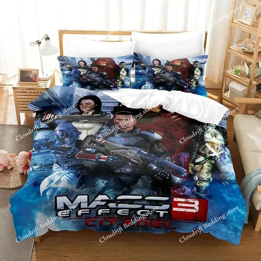 Stampa 3D Gioco Mass Effec Set Letto Ragazzi Ragazze Singolo Matrimoniale King Size Copripiumino Federa Letto ragazzi Adulto Tessile per la casa