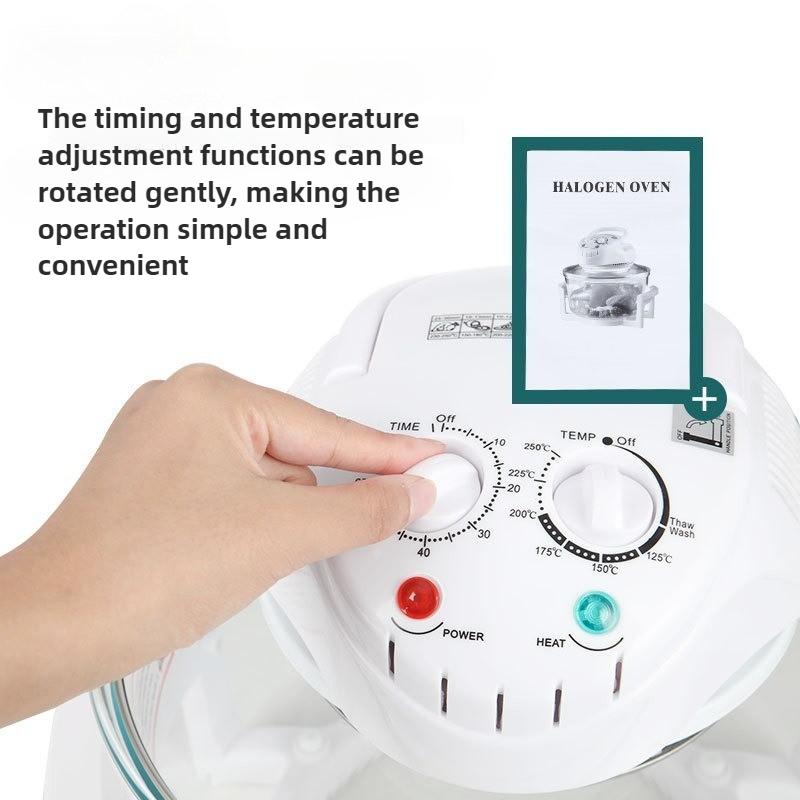 110V Glass Visual Air Fryer Light Wave Furnace Halogen Oven