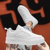 White Shoes for Men Summer Korean Style Fashionable Breathable Casual Student Board Shoes Non-slip Lace Up Thick Soled Sneakers