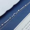S925 Sterling Silver Star & Moon Double Layer Bracelet - Elegant, High-End Gift for Women