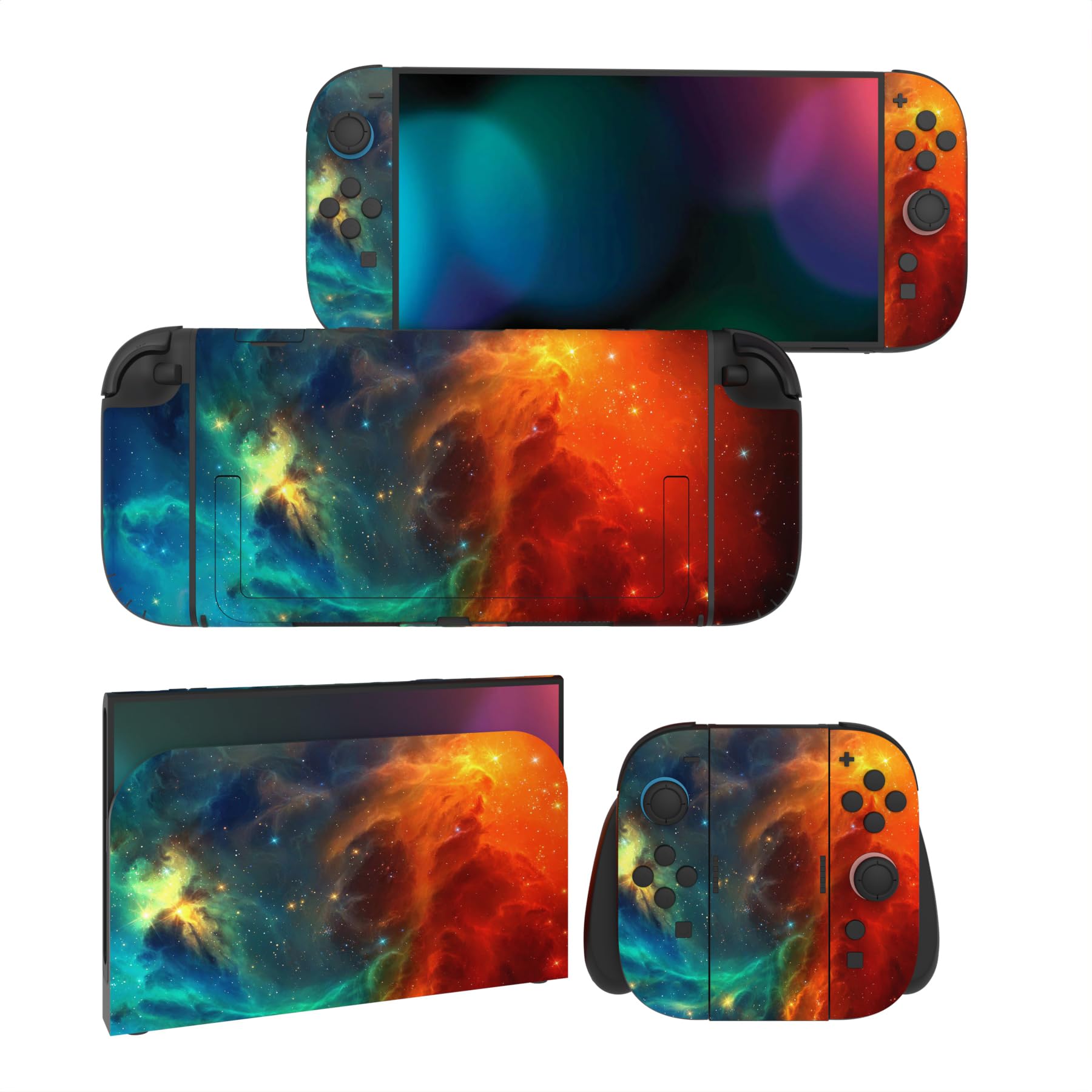 

PlayVital Nintendo Switch 2 Console and Protective Sticker Set with Customizable Vinyl Dock Grips Stickers Star (2025) Joy-Con (2 Sets) Stickers, &