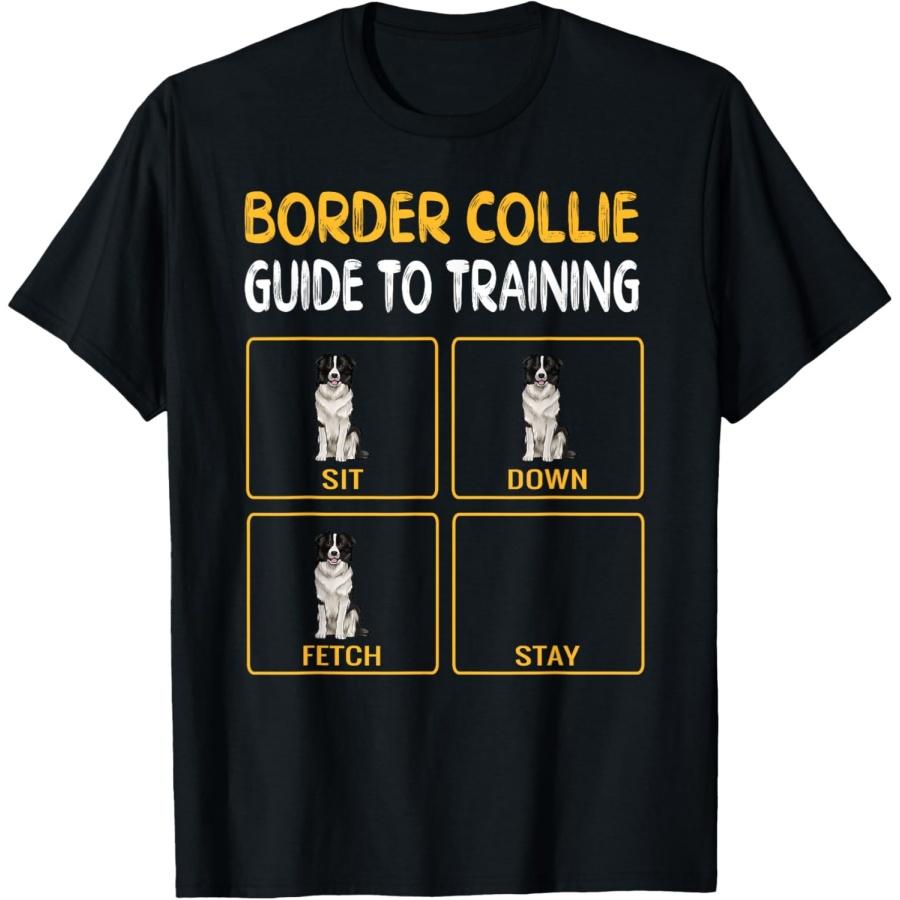 

Funny Border Collie Guide To Training Dog Obedience Trainer T-Shirt for Men Women XXXXXL чёрный