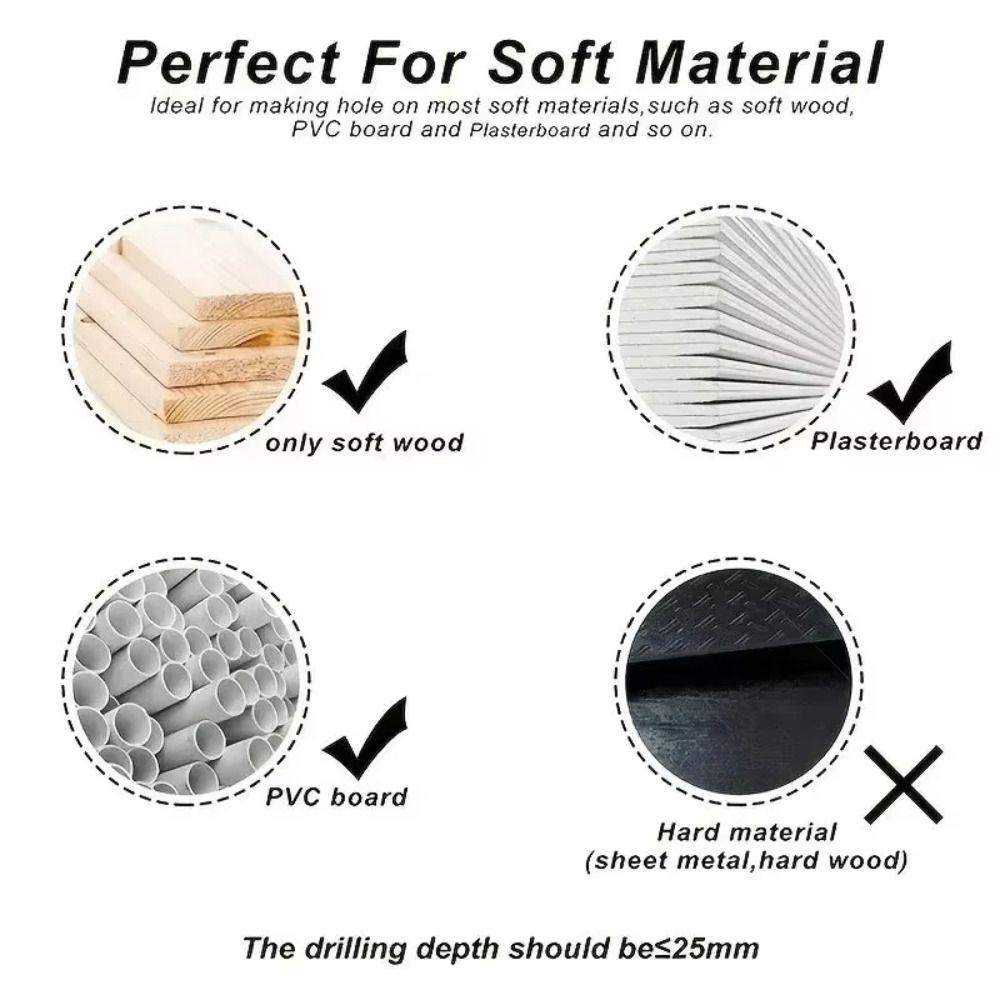 Woodworking Hole Opener Bit 19-127 mm Size Wood Cutter Heavy Duty Cutting Set Kit  PVC Plastic