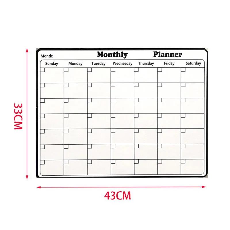 Magnetisk kjøleskapskalender - Sterk magnetisk bakside, Glatt tørrslettende overflate, Praktisk kalender, Holdbar whiteboard-tavle
