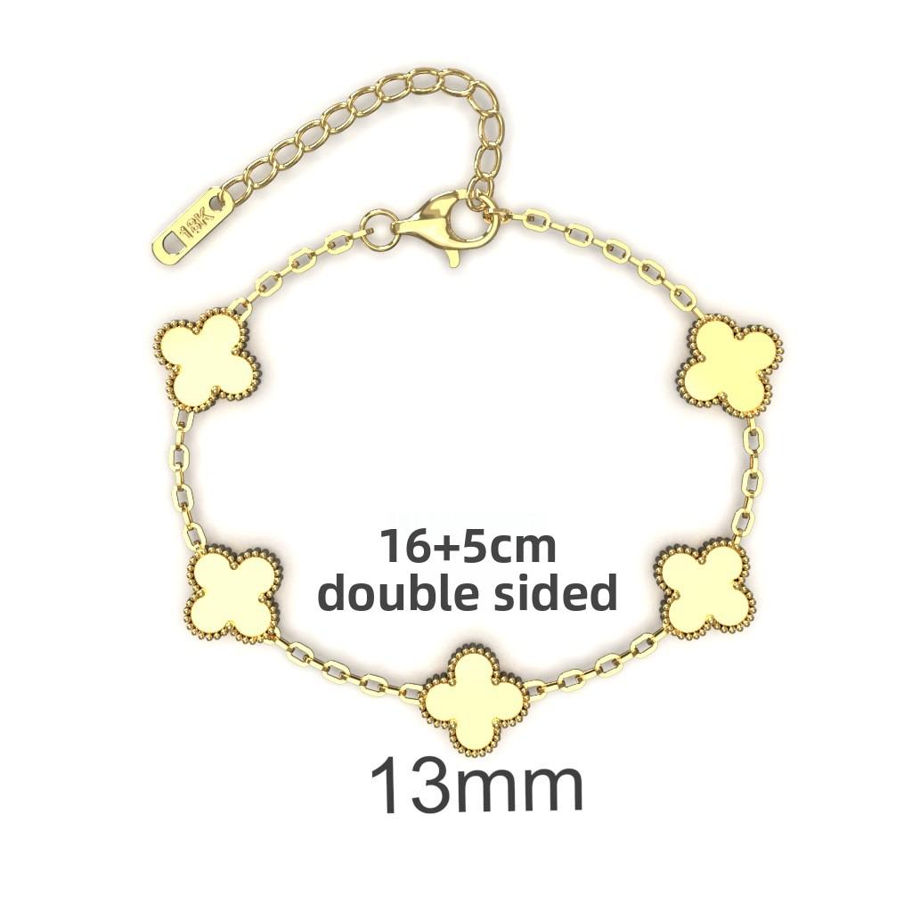 13MM Titanium Steel Four-leaf Clover Bracelet Small Fresh Fashion Petals 18K Does Not Lose Color Ladies Bracelet