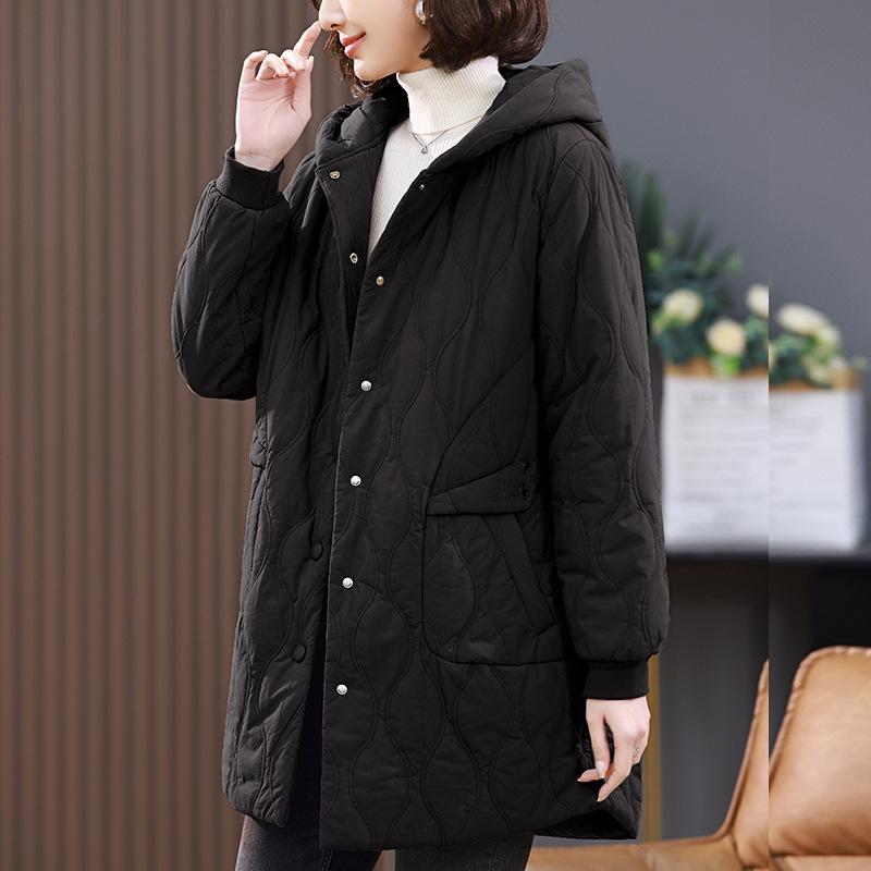 

Женская модная стеганая куртка 2024 года на флисовой подкладке – средней длины, утолщенная, стильная для осени и зимы XXL (suggested 145-160 jins) чёрный