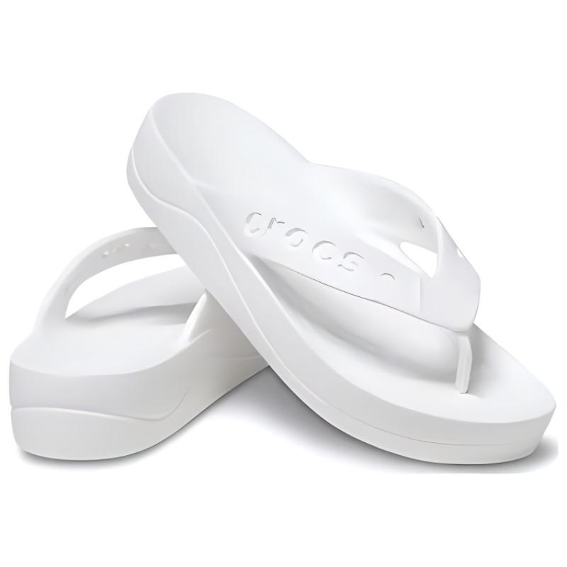 Crocs Baya Platform Flip Comfortable Cut-out Non-Slip Flip Women's White