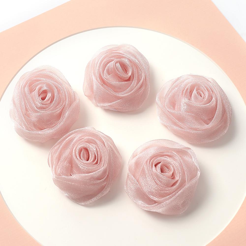 3/5Pcs Chiffon Artificial Flowers Heads 5CM Fake Flower for Home Decor Wedding Decoration Bridal Clothing Crafts Gifts Accessory