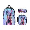 Student Schoolbag Cartoon Backpack Set 3D Digital Printing Backpack