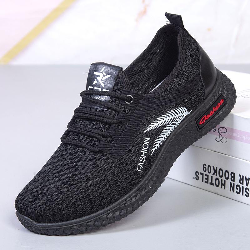 

Новые весенние и летние женские кроссовки на мягкой подошве, дышащие модные белые кроссовки, легкие нескользящие кроссовки 40 чёрный