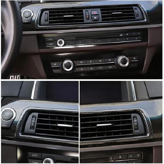 For BMW 5 Series 2011-2017 ABS Carbon Fiber Middle Console Air Outlet Vent Cover