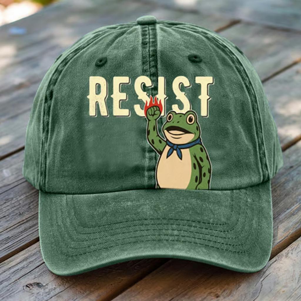Washed Cotton Baseball Cap With Printed Distressed Soft Top Denim Hat For Men, European And American Retro Hat