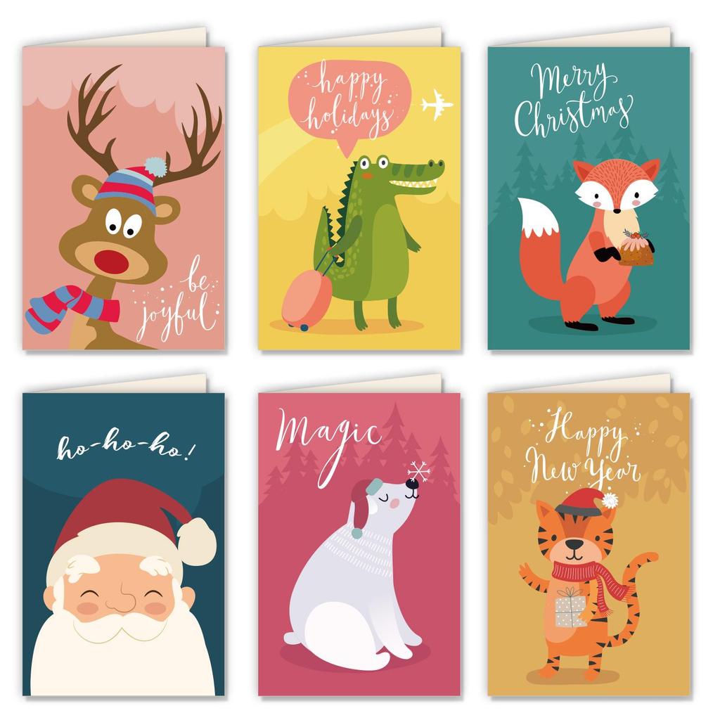 24 Creative Christmas Greeting Card Sets with Envelopes