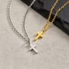 Vnox Stainless Steel Cross Pendant Necklaces for Men Women, Minimalist Tiny Simple Hip Hop Jewelry Choker with 20 24 Inch Chain