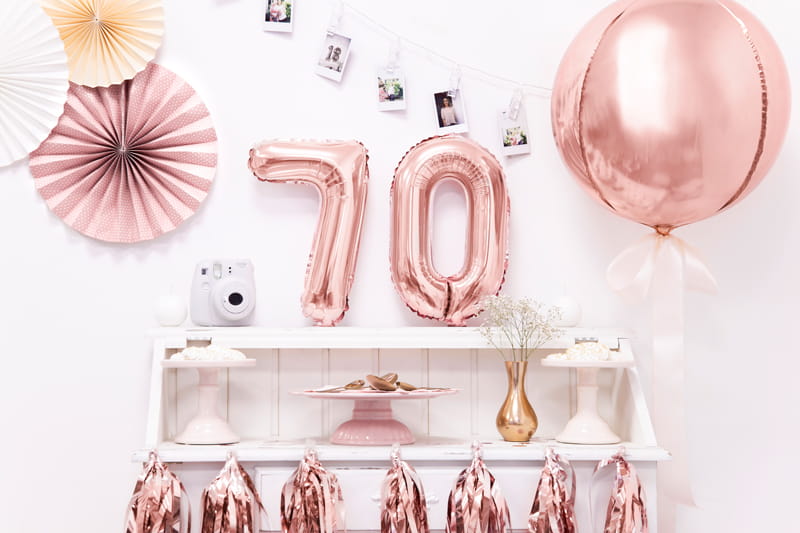 Foil Balloon Number "7" Rose Gold 35 Cm