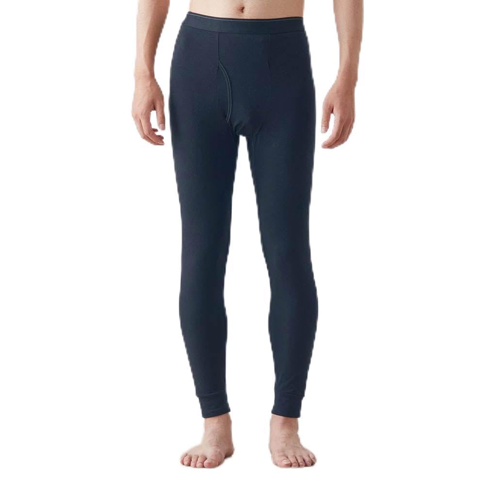 Belle Maison Open Cotton Warm Size L Men's Full-Length Tights, Front, Blend, Innerwear, Hotcot, Black,