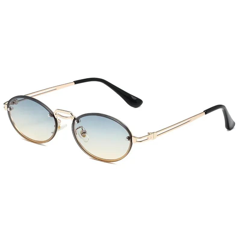 Popular Fashion Sunglasses for Women Men Shades Oval Sun Glasses for Female Male Summer Traveling UV400 Rimless Sunglass Eyewear