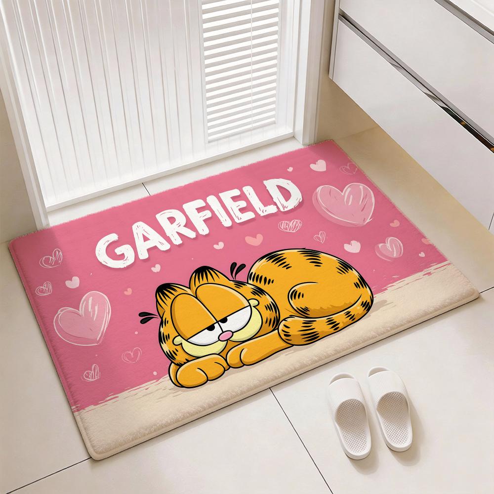 Classic Comic Cat G-Garfields Floor Mat Soft Thickened Flannel Door Mat Non-Slip Living Room Rug Home Decor 40x60cm
