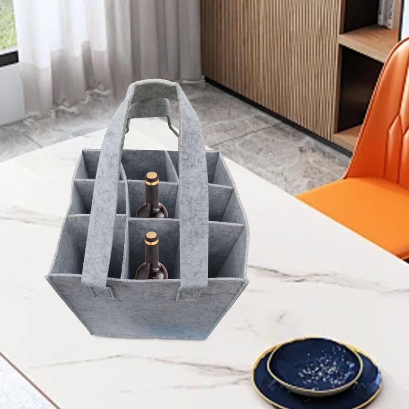 Wine Carrier Tote Felt 9 Bottle Wine Bags Reusable Wine Bag For Travel. Picnic Byob Portable Leakproof Wine Tote Bag For Dinner
