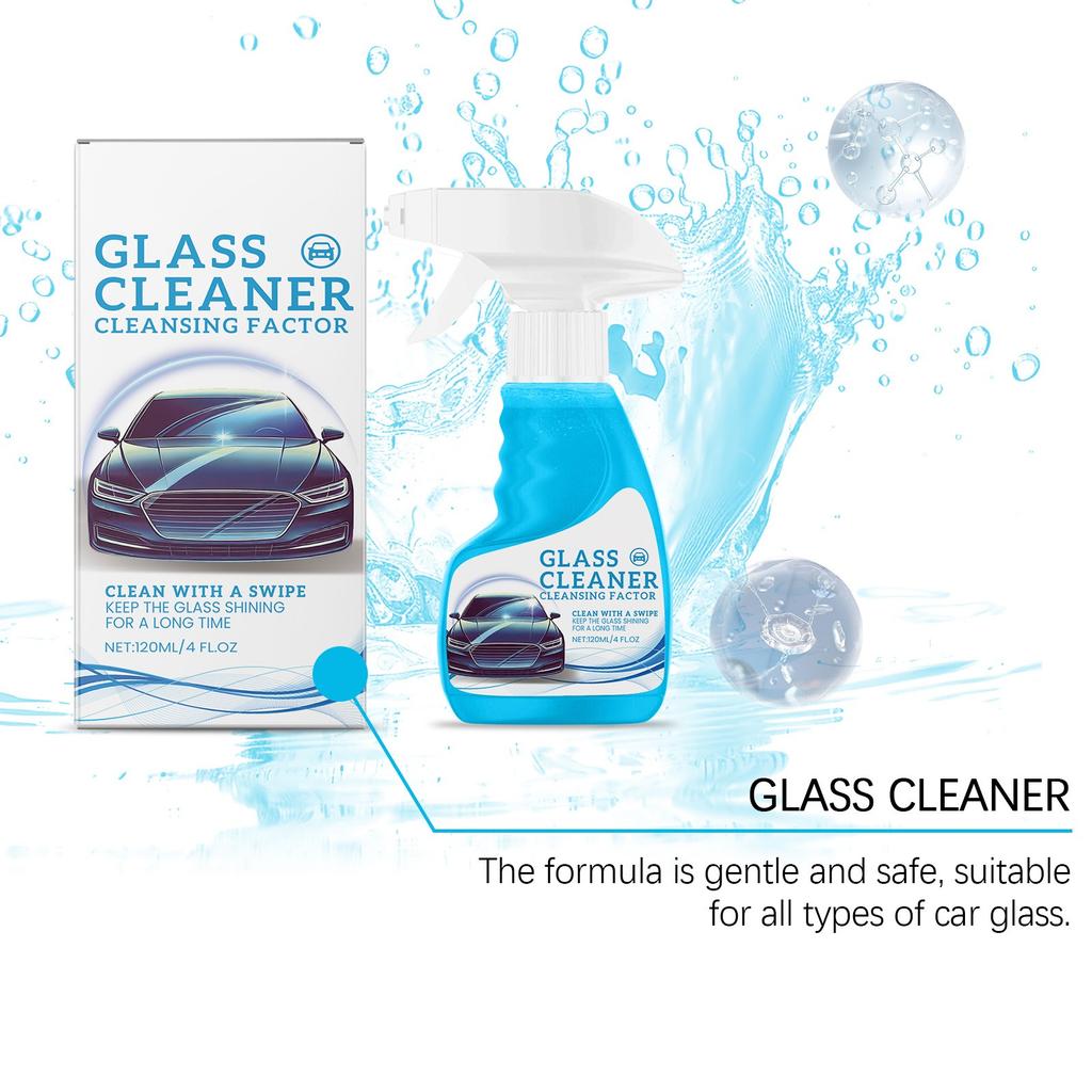 Środek do czyszczenia szyb samochodowych, czyści i usuwa brud, deszcz i mgłę, środek czyszczący 120 ml