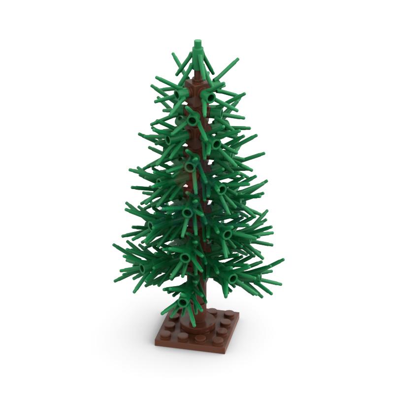 Non-Toxic 138 Pcs Cedar Tree Model Green Scenery Landscape Building Blocks Moc City Street Scene Plants Decoration Bricks Kid Toy Gifts