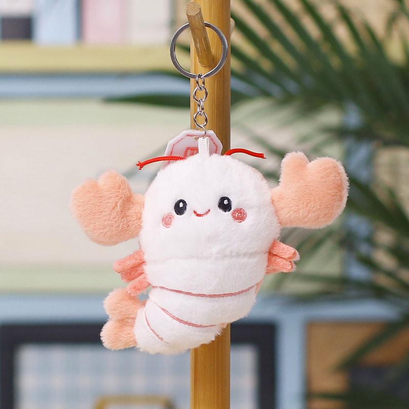 Cartoon Little Lobster Plush Keychain With Funny Design For Kids Gift