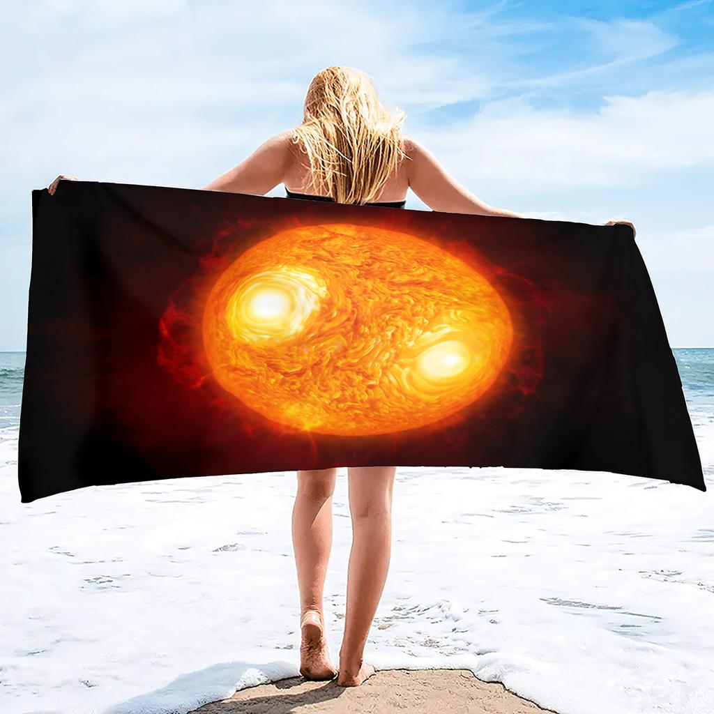 Sun Print Microfiber Beach Towel Large Quick Dry Sand Proof Absorbent Towel for Adult Travel Swimming