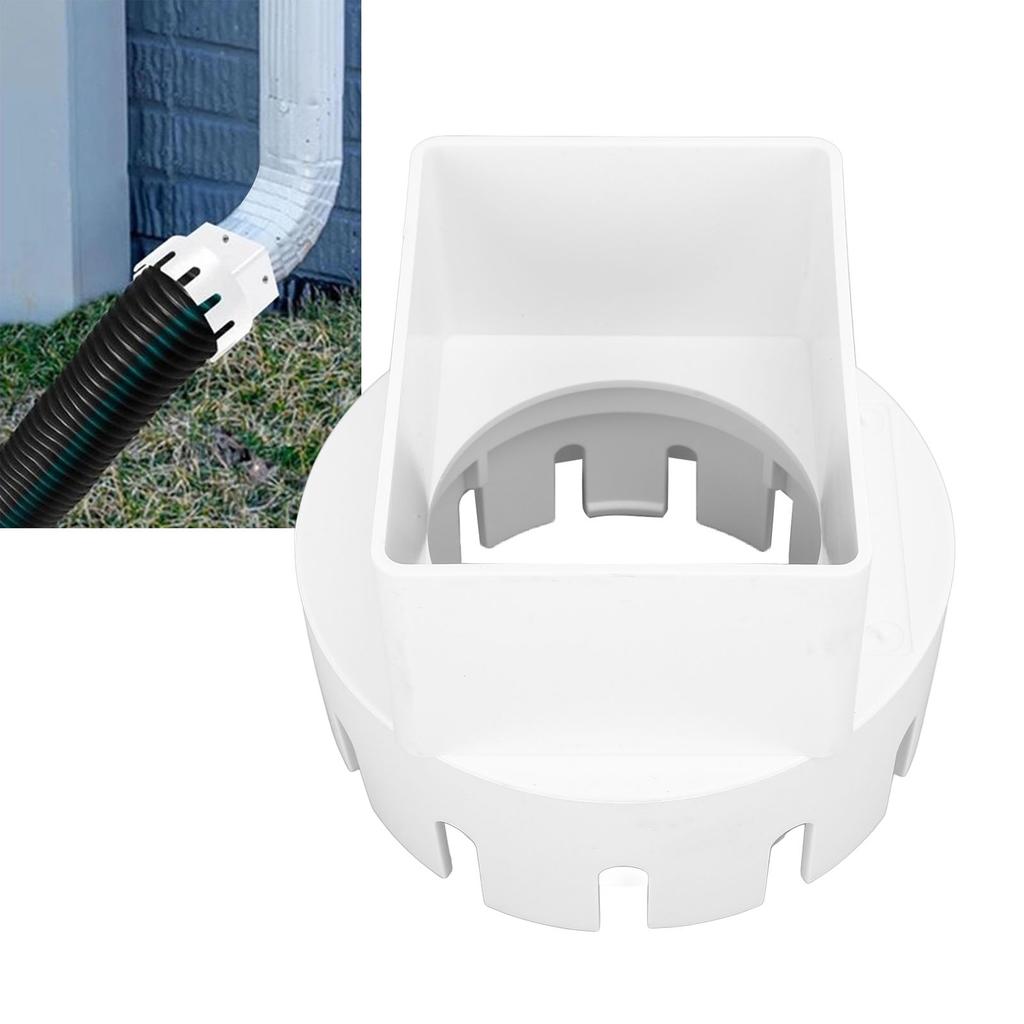 Rain Gutter Downspout Adapter 3x4 Inch PVC Rain Gutter to Drain Pipe Adapter for Outdoor